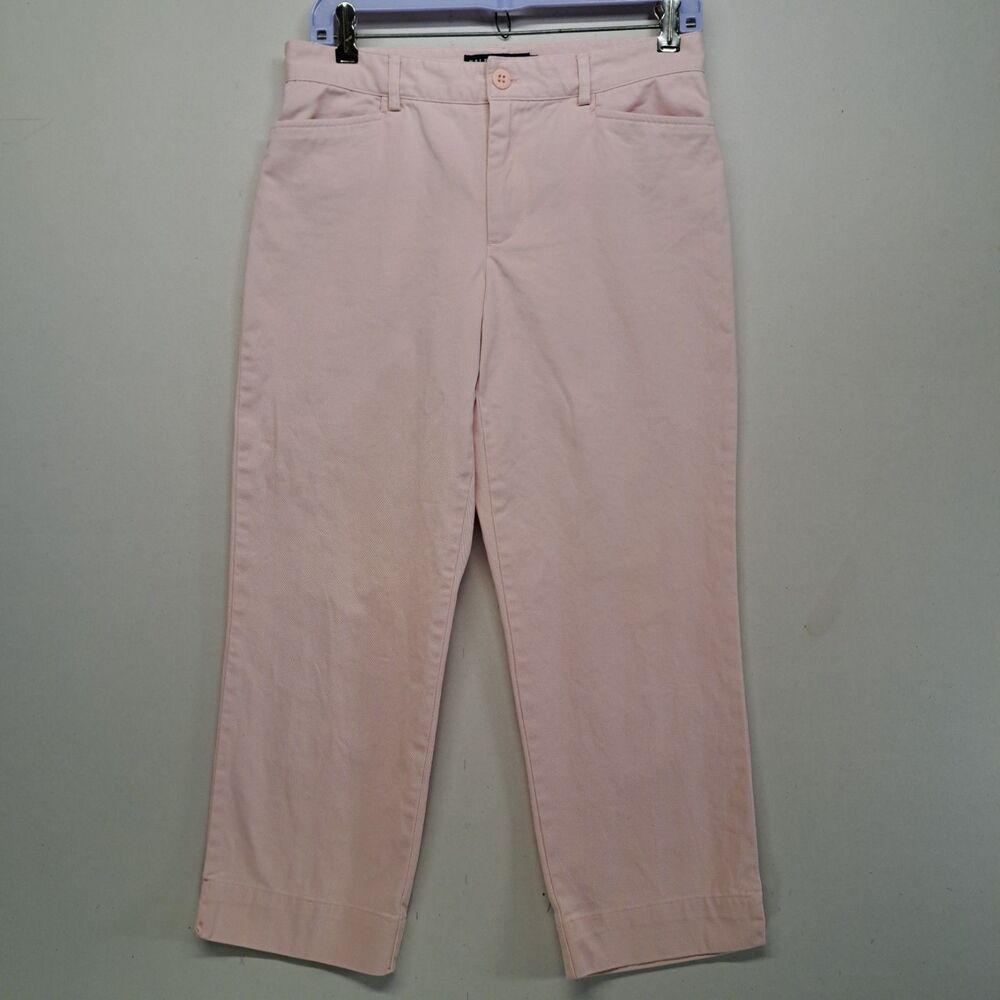 Ralph Lauren Womens 6 Classic Chino Capri Pants Pink Cotton Mid Rise